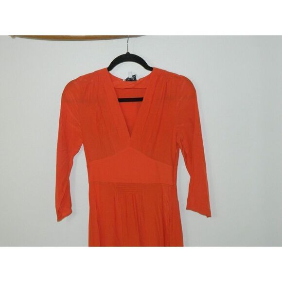 & Other Stories Dress Women's Size 0 Orange V Neck Midi Dress - Picture 9 of 14